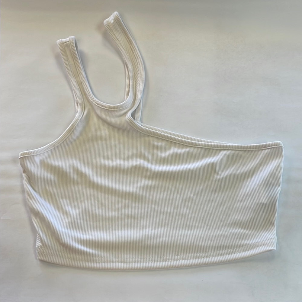 SHEIN White Asymmetrical Sleeveless Tank Top